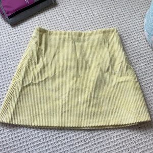 Yellow corduroy mini skirt